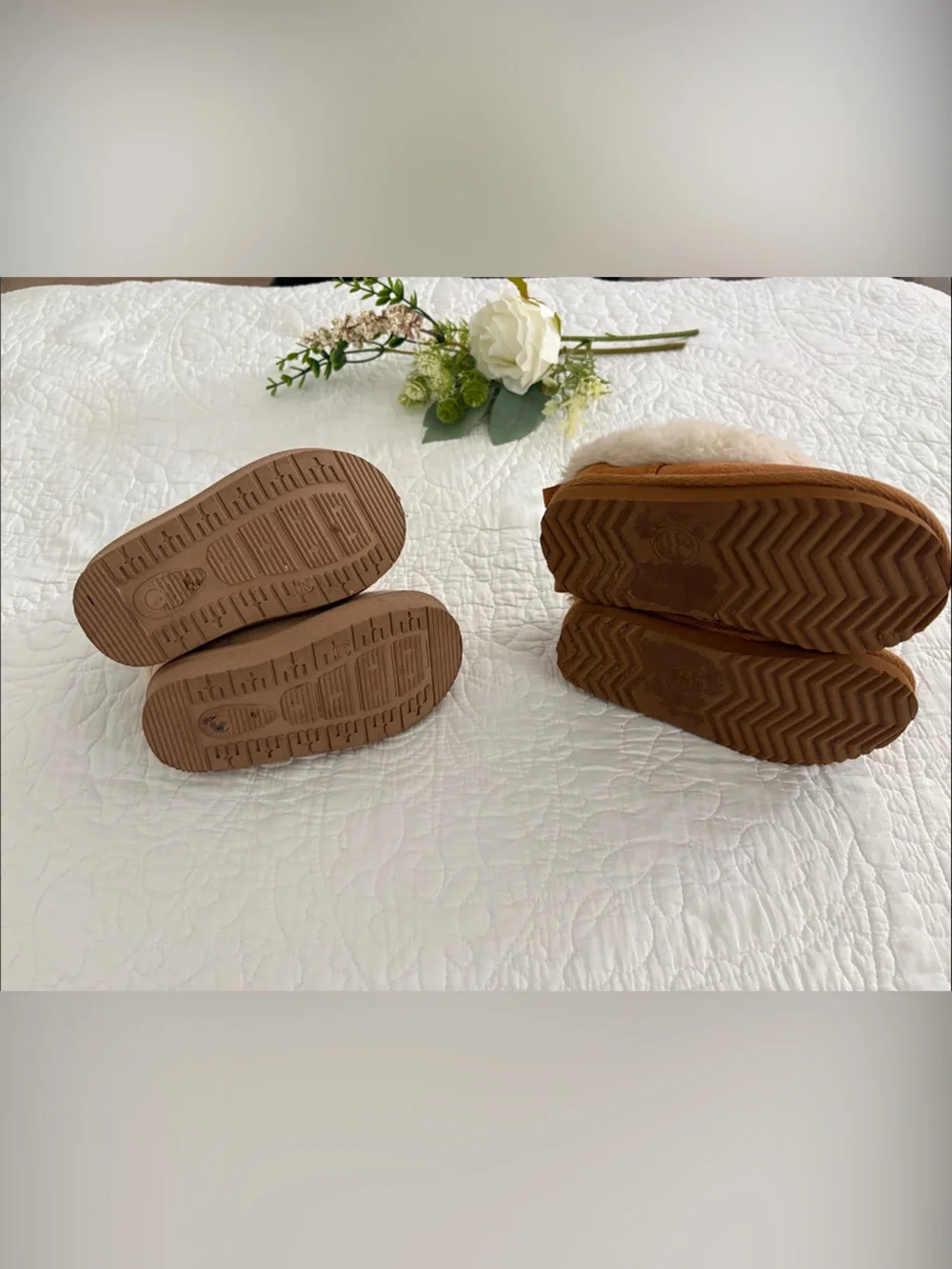 Kids Cozy Faux-Shearling Booties - Cream and Brown